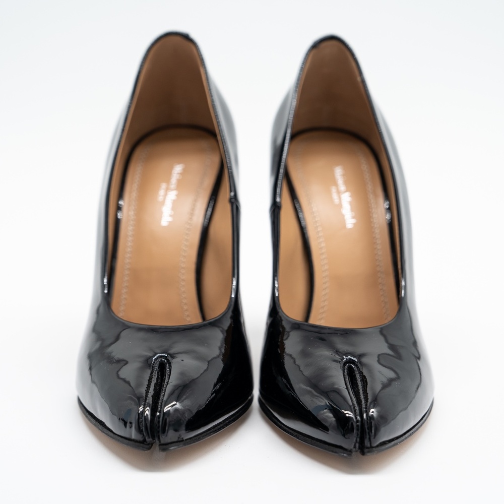 size 37 eu 7 US Maison Margiela Tabi Patent Leather Pumps Black Heels - Picture 2 of 12